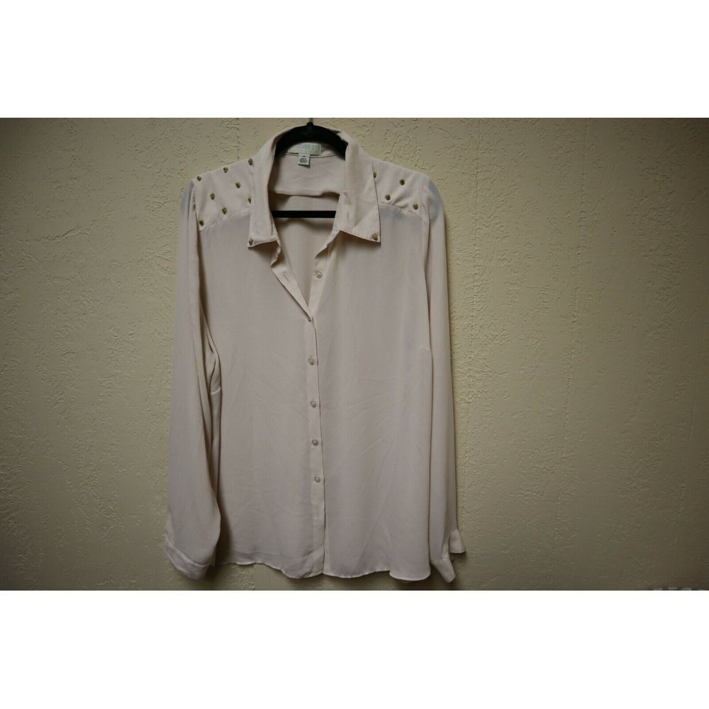 Forever 21 2X ButtonUp Studded Pastel Pink